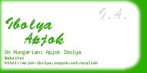 ibolya apjok business card